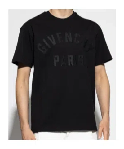 Givenchy Black T-shirt With Maxi Logo On The Front In Cotton Man