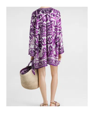 Dolce & Gabbana Women Silk Dress In Purple