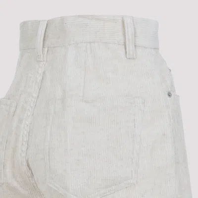 Rick Owens High-waisted Flared Pants With Textured Cotton-linen Blend In White