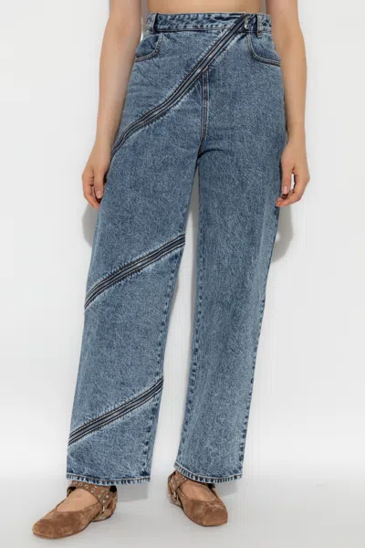 Alaïa Alaia-style Spiral-detail Pants For Women In Blue