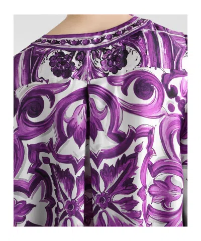 Dolce & Gabbana Women Silk Dress In Purple