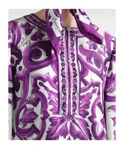 Dolce & Gabbana Women Silk Dress In Purple