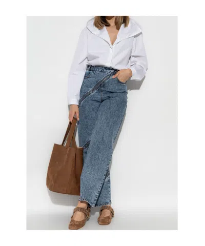Alaïa Alaia-style Spiral-detail Pants For Women In Blue