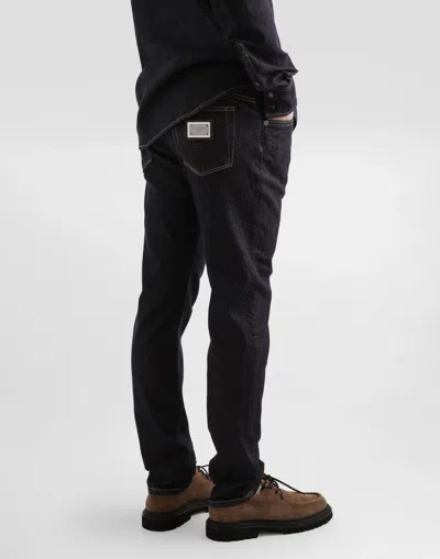 Dolce & Gabbana Slim-fit Stretch Denim Jeans In Black