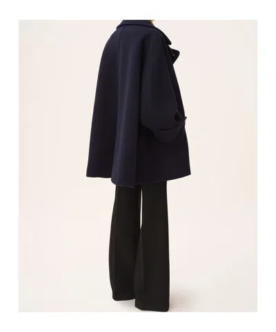 Chloé Wool Blend Short Coat In Blue