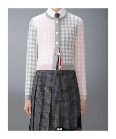Thom Browne Gingham-check Wool Cardigan In Multi