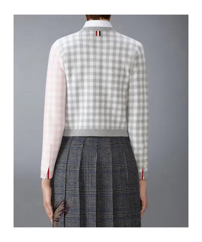 Thom Browne Gingham-check Wool Cardigan In Multi