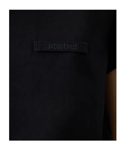 Jacquemus Grosgrain Short Sleeve T-shirt In Black
