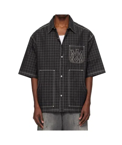Amiri Men's Ma Quad Work Shirt In Gray