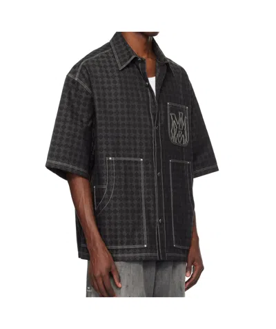 Amiri Men's Ma Quad Work Shirt In Gray