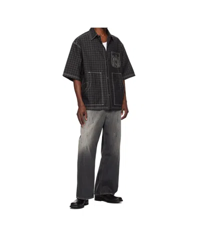 Amiri Men's Ma Quad Work Shirt In Gray