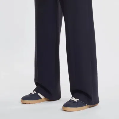 Hogan Navy Suede Leather H Sneakers In Black
