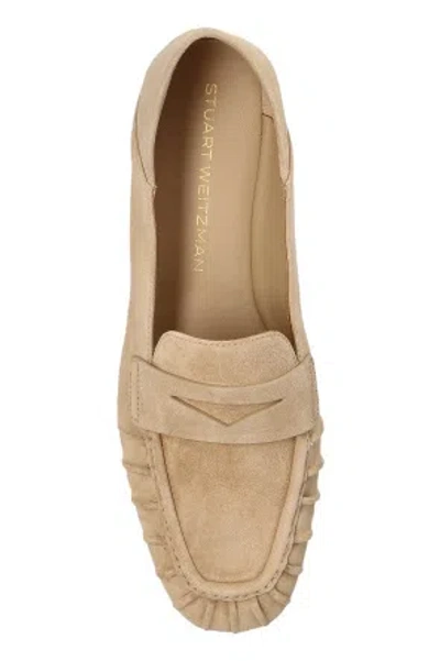 Stuart Weitzman Suede Finish Round Toe Brooks Loafers In Multi