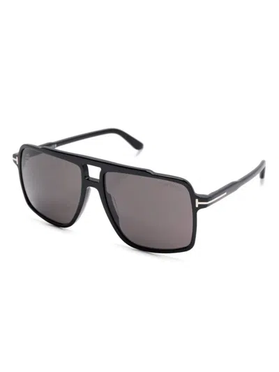 Tom Ford Eyewear Kemp Pilot Frame Sunglasses In Black