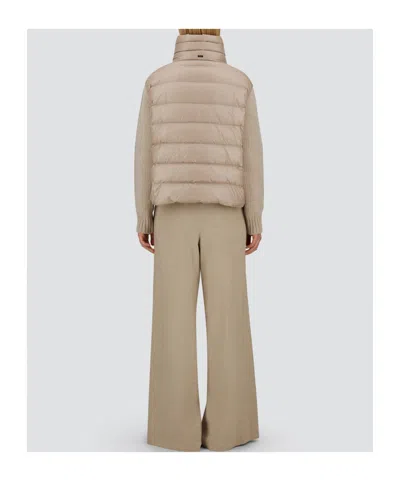 Herno Panelled Puffer Jacket In Neutral