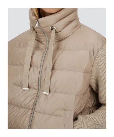 Herno Panelled Puffer Jacket In Neutral