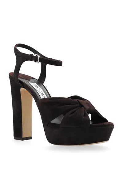 Jimmy Choo Kesia 120 Crystal-embellished Velvet Platform Sandals In Black