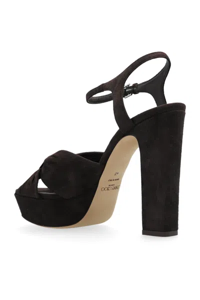 Jimmy Choo Kesia 120 Crystal-embellished Velvet Platform Sandals In Black