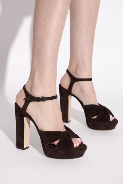 Jimmy Choo Kesia 120 Crystal-embellished Velvet Platform Sandals In Black