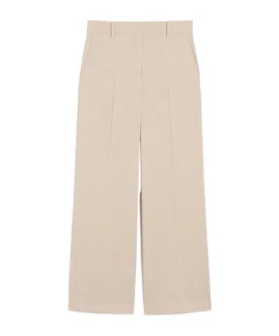 Weekend Max Mara Wool Palazzo Trousers In Neutral
