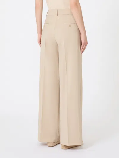 Weekend Max Mara Wool Palazzo Trousers In Neutral