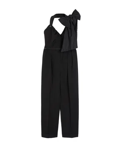 Max Mara Woollen Cloth Jumpsuit In Black