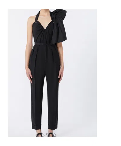 Max Mara Woollen Cloth Jumpsuit In Black