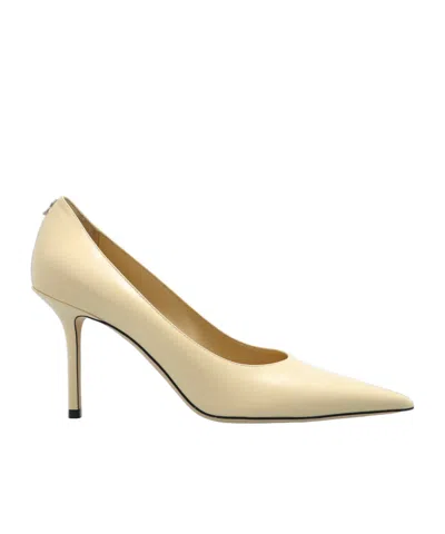 Jimmy Choo Love 85 Pointed-toe Slip-on Pumps In Neutral