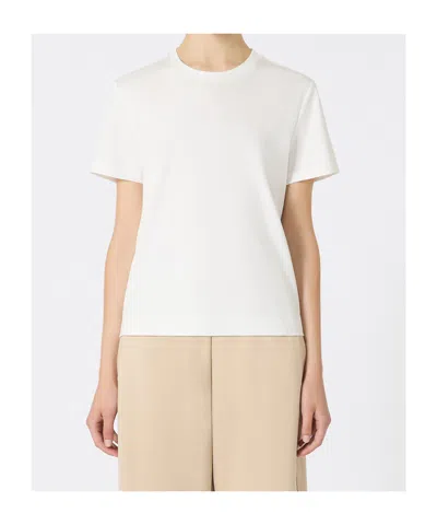 Max Mara Maser Short White Cotton T-shirt In White