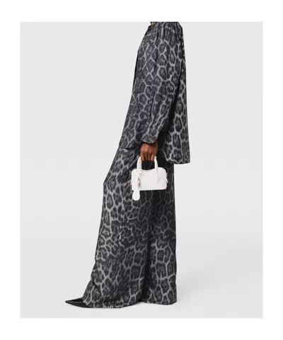 Stella Mccartney Oversized Drawstring Leopard Print Pants In Gray