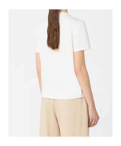Max Mara Maser Short White Cotton T-shirt In White