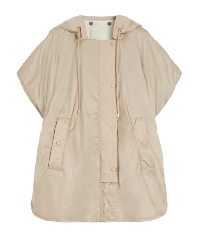 Weekend Max Mara Reversible Water-repellent Canvas Cape In Neutral