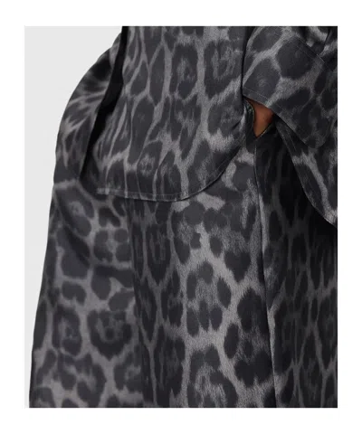 Stella Mccartney Oversized Drawstring Leopard Print Pants In Gray