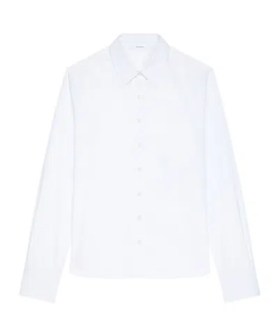 Givenchy Cotton Shirt Asymmetric Hemline Long Sleeves Buttoned Cuffs In White