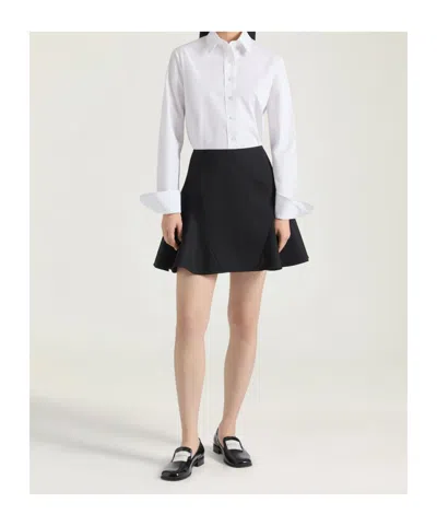 Givenchy Cotton Shirt Asymmetric Hemline Long Sleeves Buttoned Cuffs In White