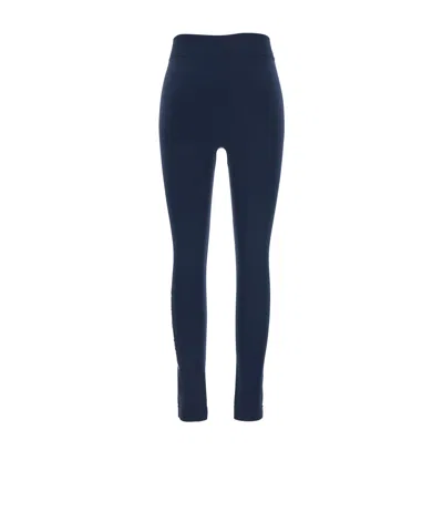 Max Mara Stretch Technical Fabric Leggings In Blue