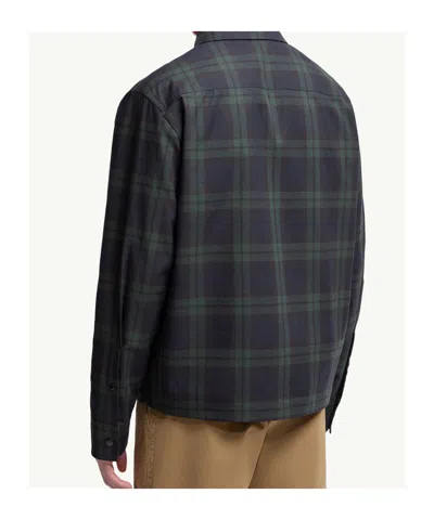Moncler Cotton Gabarine Shirt Jacket With Check Pattern In Multi
