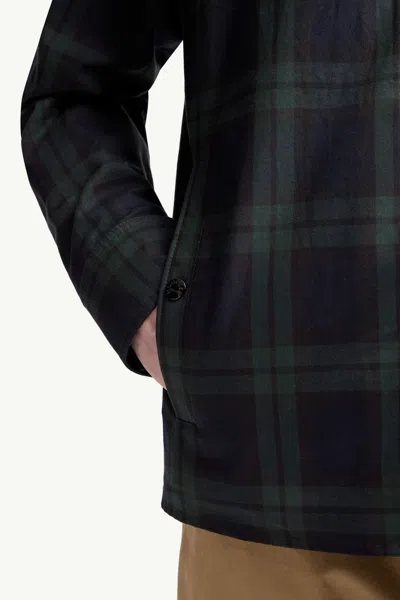 Moncler Cotton Gabarine Shirt Jacket With Check Pattern In Multi