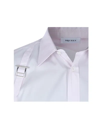 Alexander Mcqueen Men White Poplin Shirt, M Luxury Shirts For Men Darveys In White