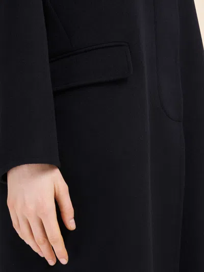 Marni Short Black Coat With Concealed Button Closure