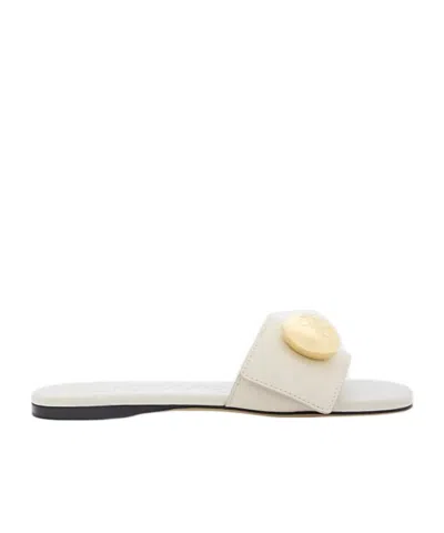 Loewe Slippers Pebble In Pelle Gesso  Donna