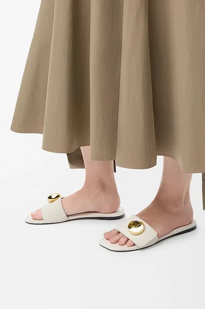 Loewe Slippers Pebble In Pelle Gesso  Donna