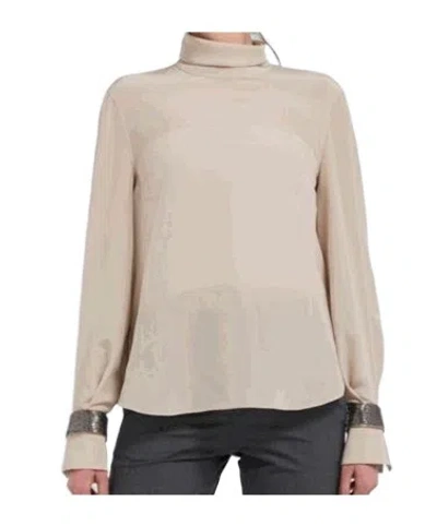 Brunello Cucinelli Turtle Neck Blouse In Neutral