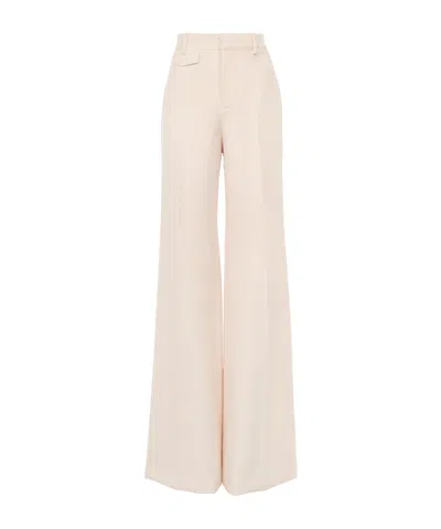 Chloé High-rise Wool Gabardine Flared Pants In Neutral