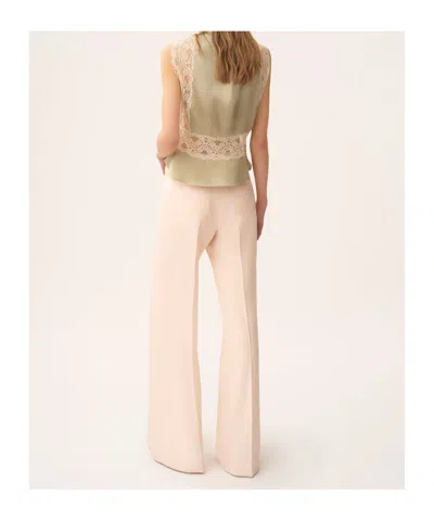 Chloé High-rise Wool Gabardine Flared Pants In Neutral