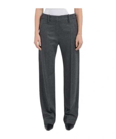 Brunello Cucinelli Belt Loops Slacks In Black