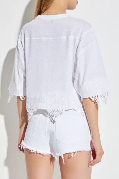 Balmain Logo Emroidered Oversize Top In Silver