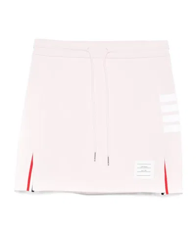 Thom Browne Cotton Mini Skirt Side Stripes In Pink