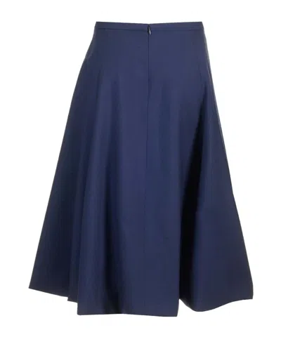 Marni Wool Midi Skirt In Blue