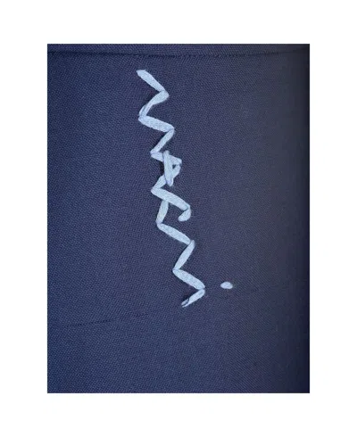 Marni Wool Midi Skirt In Blue